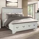 The appearance of Hampstead Eastern King Bed In White and Dark Brown designed by Furniture of America in the modern / contemporary interior design. This white/dark brown piece of furniture was selected by 1StopBedrooms from Hampstead Collection to add a touch of cosiness and style into your home. Sku: FM79014WH-K-FB;FM79014WH-K-HB;FM79014WH-R. Bed Type: Panel Bed. Bed Size: King. Material: Solid Wood.