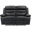 The appearance of Hancock Double Reclining Loveseat In Black designed by Homelegance in the modern / contemporary interior design. This black piece of furniture  was selected by 1StopBedrooms from Hancock Collection to add a touch of cosiness and style into your home. Sku: 9628BLK-2. Material: Leather.