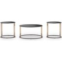 The appearance of Hannerly Table Set of 3 In Black and Gold designed by Signature Design by Ashley in the modern / contemporary interior design. This black/gold piece of furniture  was selected by 1StopBedrooms from Hannerly Collection to add a touch of cosiness and style into your home. Sku: T219-13. Material: Glass.