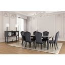 The appearance of Hannoria Dining Table In Black designed by Furniture of America in the glam interior design. This black piece of furniture was selected by 1StopBedrooms from Hannoria Collection to add a touch of cosiness and style into your home. Sku: FM3416BK-T. Material: Fabric. Table Top Shape: Rectangular. Size: 43" x 84".