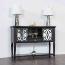 The appearance of Hannoria Server In Black designed by Furniture of America in the glam interior design. This black piece of furniture was selected by 1StopBedrooms from Hannoria Collection to add a touch of cosiness and style into your home. Sku: FM3416BK-SV. Material: Mirror.