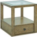 The appearance of Hardison Rectangular End Table designed by Magnussen in the transitional interior design. This warm stone piece of furniture  was selected by 1StopBedrooms from Hardison Collection to add a touch of cosiness and style into your home. Sku: T5631-03. Material: Rubberwood.