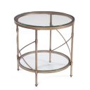 Harrison Round End Table In Antique Gold