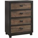 The appearance of Harrison Walnut 4 Drawer Chest designed by Picket House in the transitional interior design. This brown piece of furniture was selected by 1StopBedrooms from Harrison Collection to add a touch of cosiness and style into your home. Sku: HG100CH. Material: MDF.