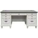 The appearance of Hartford Wood Double Pedestal Desk In White designed by Martin Furniture in the traditional interior design. This white and grey piece of furniture was selected by 1StopBedrooms from Hartford Collection to add a touch of cosiness and style into your home. Sku: IMHF680W. Material: Wood.