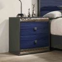 Hartlepool Nightstand In Ash Gray and Indigo Blue