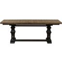 The appearance of Harvest Home Trestle Table In Chalkboard designed by Liberty in the rustic / southwestern interior design. This chalkboard piece of furniture was selected by 1StopBedrooms from Harvest Home Collection to add a touch of cosiness and style into your home. Sku: 879-P4204;879-T4204. Table Top Shape: Rectangular. Size: 104" x 40". Material: Solid Rubberwood.