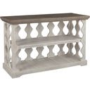 The appearance of Havalance Gray and White Small Sofa Table designed by Signature Design by Ashley in the transitional interior design. This gray and white piece of furniture  was selected by 1StopBedrooms from Havalance Collection to add a touch of cosiness and style into your home. Sku: T814-5. Material: Wood.