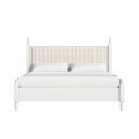 Haven Queen Upholstered Finial Bed In Warm White