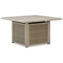 The appearance of Haven Retreat Fire Pit Table In Beige designed by Signature Design by Ashley in the transitional interior design. This beige piece of furniture was selected by 1StopBedrooms from Haven Retreat Collection to add a touch of cosiness and style into your home. Sku: NCP690-772. Table Top Shape: Square. Material: Metal.