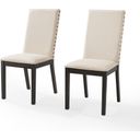 The appearance of Hayden 2-Piece Upholstered Dining Chair Set In Slate and Creme designed by Crosley Brands in the modern / contemporary interior design. This slate and creme piece of furniture  was selected by 1StopBedrooms from Hayden Collection to add a touch of cosiness and style into your home. Sku: CF501519-SL. Material: Rubberwood.