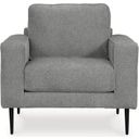 The appearance of Hazela Chair In Charcoal designed by Signature Design by Ashley in the modern / contemporary interior design. This charcoal piece of furniture  was selected by 1StopBedrooms from Hazela Collection to add a touch of cosiness and style into your home. Sku: 4110220. Material: Polyester.