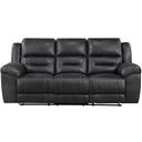 The appearance of Hazen Double Reclining Sofa In Black designed by Homelegance in the modern / contemporary interior design. This black piece of furniture was selected by 1StopBedrooms from Hazen Collection to add a touch of cosiness and style into your home. Sku: 8538BK-3. Material: Microfiber.