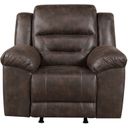 The appearance of Hazen Rocker Reclining Chair In Dark Brown designed by Homelegance in the modern / contemporary interior design. This dark brown piece of furniture  was selected by 1StopBedrooms from Hazen Collection to add a touch of cosiness and style into your home. Sku: 8538DB-1. Material: Microfiber.