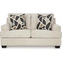 The appearance of Heartcort Loveseat In Quartz designed by Signature Design by Ashley in the modern / contemporary interior design. This quartz piece of furniture  was selected by 1StopBedrooms from Heartcort Collection to add a touch of cosiness and style into your home. Sku: 4460435. Material: Fabric.