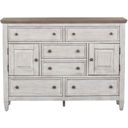 The appearance of Heartland Antique White 6 Drawer Chesser designed by Liberty in the country / farmhouse interior design. This antique white piece of furniture  was selected by 1StopBedrooms from Heartland Collection to add a touch of cosiness and style into your home. Sku: 824-BR32. Material: Rubberwood.