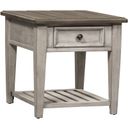 The appearance of Heartland Antique White Drawer End Table designed by Liberty in the country / farmhouse interior design. This antique white piece of furniture was selected by 1StopBedrooms from Heartland Collection to add a touch of cosiness and style into your home. Sku: 824-OT1020. Material: Rubberwood.