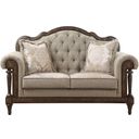 The appearance of Heath Court Brown Loveseat designed by Homelegance in the traditional interior design. This brown and beige piece of furniture was selected by 1StopBedrooms from Heath Court Collection to add a touch of cosiness and style into your home. Sku: 16829-2. Material: Wood.