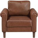 The appearance of Hector Chair In Chocolate designed by Homelegance in the transitional interior design. This chocolate piece of furniture  was selected by 1StopBedrooms from Hector Collection to add a touch of cosiness and style into your home. Sku: 9690CHC-1. Material: Faux Leather.
