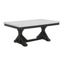 Hector Faux Marble Rectangular Dining Table in Rustic Gray