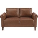 The appearance of Hector Loveseat In Chocolate designed by Homelegance in the transitional interior design. This chocolate piece of furniture  was selected by 1StopBedrooms from Hector Collection to add a touch of cosiness and style into your home. Sku: 9690CHC-2. Material: Faux Leather.