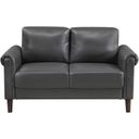The appearance of Hector Loveseat In Dark Gray designed by Homelegance in the transitional interior design. This dark gray piece of furniture  was selected by 1StopBedrooms from Hector Collection to add a touch of cosiness and style into your home. Sku: 9690DGY-2. Material: Faux Leather.
