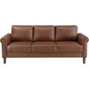 The appearance of Hector Sofa In Chocolate designed by Homelegance in the transitional interior design. This chocolate piece of furniture  was selected by 1StopBedrooms from Hector Collection to add a touch of cosiness and style into your home. Sku: 9690CHC-3. Material: Faux Leather.
