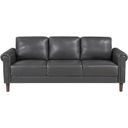 The appearance of Hector Sofa In Dark Gray designed by Homelegance in the transitional interior design. This dark gray piece of furniture  was selected by 1StopBedrooms from Hector Collection to add a touch of cosiness and style into your home. Sku: 9690DGY-3. Material: Faux Leather.