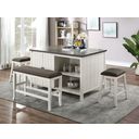 The appearance of Heidelberg Counter Height Stool Set of 2 In Off-White and Dark Gray designed by Furniture of America in the transitional interior design. This off-white and dark gray piece of furniture  was selected by 1StopBedrooms from Heidelberg Collection to add a touch of cosiness and style into your home. Sku: CM3498ST-2PK. Material: Wood.
