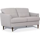 Helena Pearl Gray Leather Loveseat