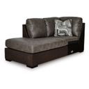 The appearance of Helson Left-Arm Facing Corner Chaise In Fossil designed by Signature Design by Ashley in the modern / contemporary interior design. This fossil piece of furniture was selected by 1StopBedrooms from Helson Collection to add a touch of cosiness and style into your home. Sku: NC6270316. Material: Fabric.