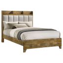 The appearance of Henderson 57-Inch Queen Bookcase Panel Bed In Medium Oak designed by Coaster in the rustic / southwestern interior design. This medium oak piece of furniture was selected by 1StopBedrooms from Henderson Collection to add a touch of cosiness and style into your home. Sku: 222971QB1;222971QB2. Bed Type: Panel Bed. Bed Size: Queen. Material: Particle Board.