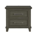 Henrik 2-Drawer Nightstand with USB In Grey