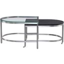 The appearance of Hensley Bunching Oval Cocktail Table In Black designed by Bassett Mirror Company in the glam interior design. This black piece of furniture  was selected by 1StopBedrooms from Hensley Collection to add a touch of cosiness and style into your home. Sku: 9200-LR-133. Material: Marble.