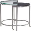 The appearance of Hensley Bunching Oval End Table In Black designed by Bassett Mirror Company in the glam interior design. This black piece of furniture  was selected by 1StopBedrooms from Hensley Collection to add a touch of cosiness and style into your home. Sku: 9200-LR-202. Material: Marble.