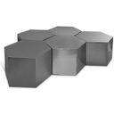 The appearance of Hexagon 5 Piece Coffee Table In Brushed Chrome designed by Meridian in the modern / contemporary interior design. This chrome piece of furniture  was selected by 1StopBedrooms from Hexagon Collection to add a touch of cosiness and style into your home. Sku: 293-CT;293-CT;293-CT;293-CT;293-CT. Material: Iron.