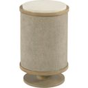 The appearance of Hidden Treasures Round Linen Chairside Table In Light Stain designed by Hammary in the  interior design. This light stain piece of furniture  was selected by 1StopBedrooms from Hidden Treasures Collection to add a touch of cosiness and style into your home. Sku: 090-1145. Material: Wood.