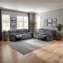 The appearance of Hieronymus Manual Loveseat with Console In Dark Gray designed by Furniture of America in the transitional interior design. This dark gray piece of furniture was selected by 1StopBedrooms from Hieronymus Collection to add a touch of cosiness and style into your home. Sku: FM64001DG-LV-M. Material: Fabric.