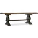 The appearance of Hill Country Bandera 86 Inch Extendable Rectangular Dining Table designed by Hooker in the traditional interior design. This dark wood piece of furniture was selected by 1StopBedrooms from Hill Country Collection to add a touch of cosiness and style into your home. Sku: 5960-75200B-BLK;5960-75200T-BRN. Table Top Shape: Rectangular. Size: 44" x 86". Material: Oak.
