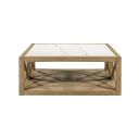 Holden Square Coffee Table In Tan and White