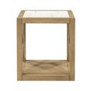Holden Square End Table In Tan and White