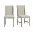 Holmes Dining Side Chair Set of 2 with Heirloom Fabric In White