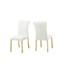 The appearance of Holstebro White Side Chair Set of 2 In Gold and White designed by Furniture of America in the modern / contemporary interior design. This gold/white piece of furniture  was selected by 1StopBedrooms from Holstebro Collection to add a touch of cosiness and style into your home. Sku: FM37007GW-SC-2PK. Material: Steel.