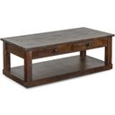 The appearance of Homestead Coffee Table with Casters In Dark Brown designed by Sunny Designs in the traditional interior design. This tobacco piece of furniture was selected by 1StopBedrooms from Homestead Collection to add a touch of cosiness and style into your home. Sku: 3292TL-C. Material: Solid Wood.