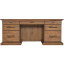 The appearance of Hooker Furniture Big Sky Executive Desk In Medium Wood designed by Hooker in the transitional interior design. This medium wood piece of furniture was selected by 1StopBedrooms from Big Sky Collection to add a touch of cosiness and style into your home. Sku: 6700-10562-80. Material: Hickory.
