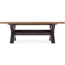 The appearance of Hooker Furniture Big Sky Trestle Dining Table In Medium Wood designed by Hooker in the transitional interior design. This medium wood piece of furniture  was selected by 1StopBedrooms from Big Sky Collection to add a touch of cosiness and style into your home. Sku: 6700-75200B-98;6700-75200T-80. Table Top Shape: Rectangular. Size: 46" x 92". Material: Hickory.
