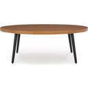 The appearance of Horizon Hall Outdoor Coffee Table In Two-tone Brown designed by Signature Design by Ashley in the transitional interior design. This two-tone brown piece of furniture  was selected by 1StopBedrooms from Horizon Hall Collection to add a touch of cosiness and style into your home. Sku: P572-701. Table Top Shape: Oval. Material: Stainless Steel.