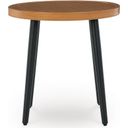 The appearance of Horizon Hall Outdoor End Table In Two-tone Brown designed by Signature Design by Ashley in the transitional interior design. This two-tone brown piece of furniture  was selected by 1StopBedrooms from Horizon Hall Collection to add a touch of cosiness and style into your home. Sku: P572-706. Table Top Shape: Round. Material: Metal.