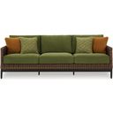 The appearance of Horizon Hall Outdoor Sofa with Cushion In Brown and Green designed by Signature Design by Ashley in the transitional interior design. This brown and green piece of furniture was selected by 1StopBedrooms from Horizon Hall Collection to add a touch of cosiness and style into your home. Sku: P572-838. Material: Fabric.