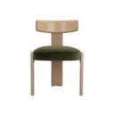 Horton Dining Chair Set of 2 In Rustic Oak and Forest Green